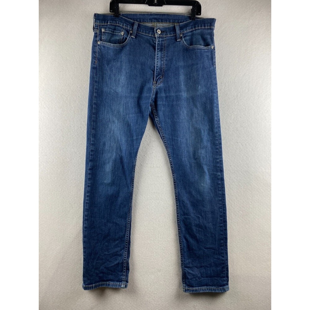 Levi's 513 Jeans Mens 36 x 32 Blue Slim Straight Stretch Denim Dark Wash R Tab